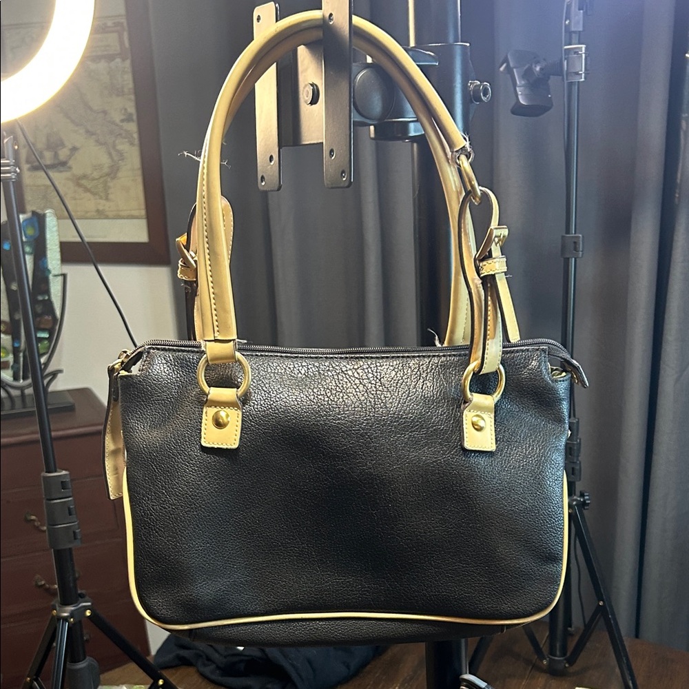 Stylish Black and Tan Shoulder Bag